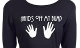 Spoilt Rotten - Hand's Off My Bump Logo - Funky Maternity Clothing T-Shirt BLACK, Large, L