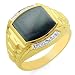 10K Yellow Gold Gray Cat's-eye Diamond Accented Men's Ring size 10.5