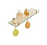 Rozin 一段階 メッキ 化粧品収納ラック ガラス お風呂 用品 ホルダー 長方形 バスルーム棚