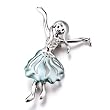 Lovely Girl Blue Swarovski Crystal Brooches And Pins