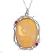Necklace With Created Rubies and Cameo Crafted in 925 Sterling silver. Total item weight 5.0g Length 18in