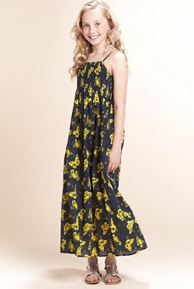 Pure Cotton Smocked Butterfly Maxi Dress