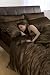 6pce Satin Chocolate Double Duvet Cover Set inc 1 Duvet Cover1 Fitted Sheet4 Pillowcases