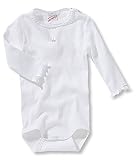 Sanetta  320552 - Body langarm Highlight, mit Krönchen-Motiv aus Strass und verspielten Ärmeln, Organic Cotton weiss