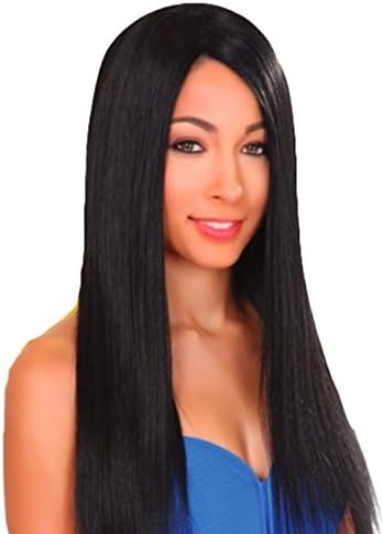 Remy Blue 100% Human Hair Brazilian Yaki Straight Hair - Pre-Colored Weave Hair Extensions for Sew In or Glue In