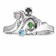 14K White Gold Mother's Ring - 4 Gemstone -- YOU CHOOSE THE COLORS!