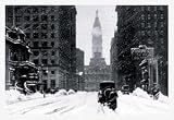 Paper poster printed on 20 x 30 stock. Snow at City Hall, Philadelphia, PA