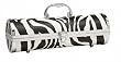 Bold Black White Zebra Wine Purse Tote With Cork Screw