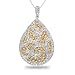 Champagne Diamond Fashion Pendant 1.00 Carat (Ctw) 14K White Gold Pendant