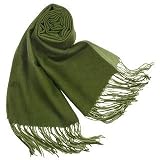 Basile Ombre Fringed Wool-Cashmere Pashmina Shawl Green