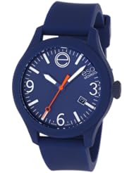 ESQ Movado Unisex 07301441 "ESQ ONE" Stainless Steel and Silicone Navy Blue Watch with Orange and White Accents