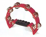 Pro Half Moon Tambourine - Double Row Cutaway 16 Sets of Jingles - Red Pro Half Moon Tambourine - Double Row Cutaway 16 Sets of Jingles - Red