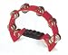 Pro Half Moon Tambourine - Double Row Cutaway 16 Sets of Jingles - Red