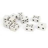10pcs 2 Way 5 Hole 2W5H Ceramic Terminal Block Wire Connector 5A