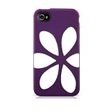 Agent18 9505 FlowerVest for iPhone 4/4S - Face Plate - Retail Packaging - Purple/White