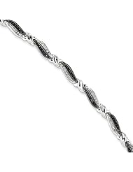 Sterling Silver Black & White Diamond Bracelet