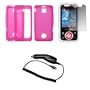 Hot Pink Silicone Gel Skin Cover Case + LCD Screen Protector + Rapid Car Charger for Motorola Rival A455 [Accessory Export Brand]