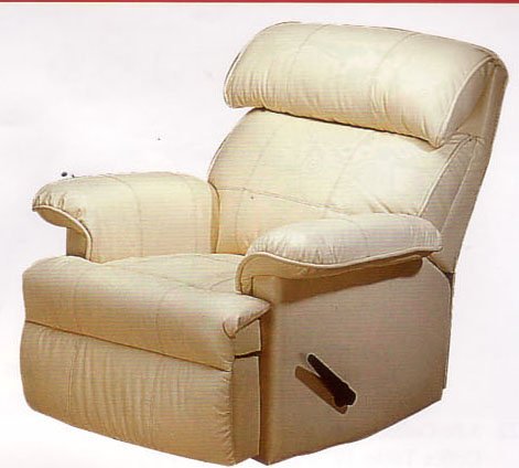 Rocker Recliner Chair Ivory Leather Match
