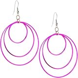 Pink Metallic Graduated CIRCLE Earrings