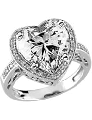 Ann Harrington Jewelry 14k White Gold 1/8-1/6 Ct Tw Diamond 5x5, 6x6, 7x7, 8x8, 9x9, 10x10, 11x11, 12x12 mm Heart Shape Antique Style Halo Semi Mount Ring Setting