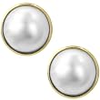 14k Gold Cultured Mabe Pearl French Clip Earrings
