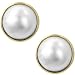 14k Gold Cultured Mabe Pearl French Clip Earrings