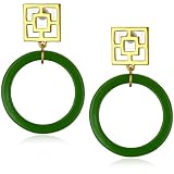 Trina Turk Brick And Gold Hoop Earrings In Oli