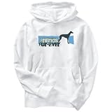 Hoodie Mens White  FRIENDS FUR - EVER - Greyhound  Dogs