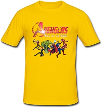 JIUDUIDODO Men's Marvel Avenger Age of Ultron T-Shirt L Gold