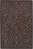 Couristan 1514/0121 Recife Zebra Black/Cocoa Rug, 2-Feet by 3-Feet 7-Inch