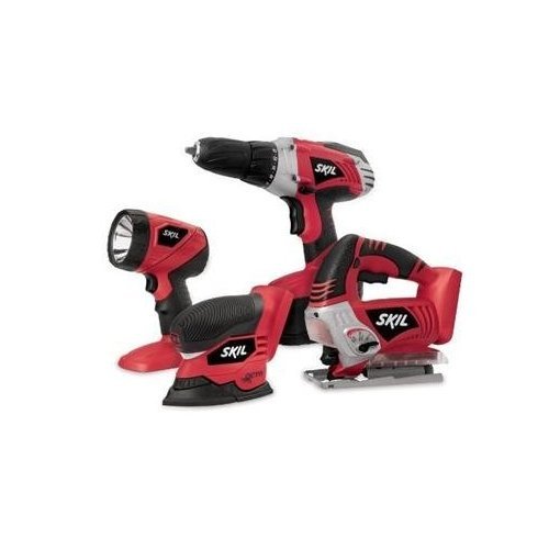 ABC Products - Skil ~ 18-Volt Drill 4 Pc. Ni-Cd Combo Kit With Storage Case