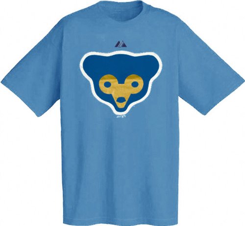 Chicago Cubs -Light Blue- Cooperstown Throwback Official Logo T-Shirt