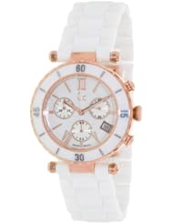 GUESS Womens Gc DIVER CHIC White Ceramic Chronograph Timepiece