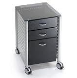 Leda SKG02G29 Black Glass Filing Cabinet