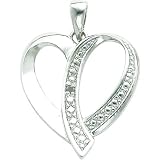 Sterling Silver Cubic Zirconia Heart Charm