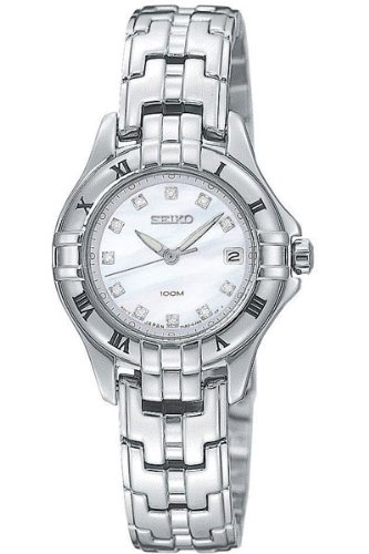 41Nmv 492pL Seiko Womens Diamond SilverTone Watch #SXDA31