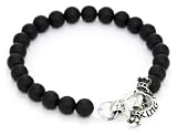 King Baby Black Onyx Men Grip Silver Ball Bracelet