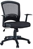 Leo Task Black Mesh Office Chair with Height Adjustable Mesh Fabric Seat