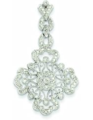 0.5 Carat 14K White Gold Diamond Filigree Pendant