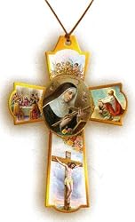 St. Rita Necklace with Cord, 2 x 1.5" - MADE IN ITALY