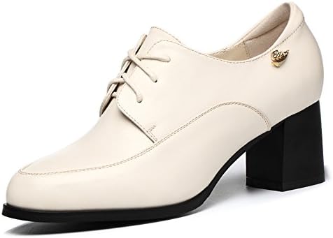 Dunhu Stylish Women's Patent PU Oxfords with thick heels