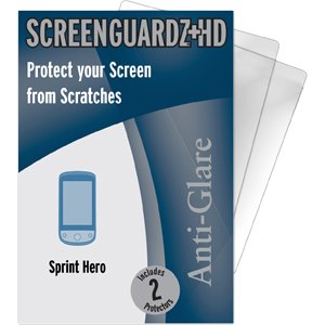 Sprint HTC Hero ScreenGuardz HD Hard AntiGlare Screen Protectors Pack of 2