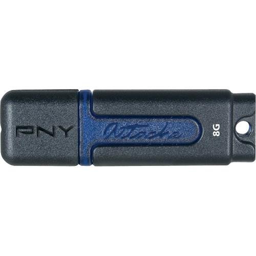 PNY Attache 8 GB USB 2.0 Flash Drive P-FD8GBATT2-EF (Black/Blue)