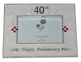 40th Ruby Wedding Anniversary Pearl & Diamond Effect Photo
