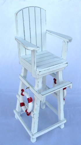 Large Wood Lifeguard Chair w/ Buoys - Tropical Beach Reviews