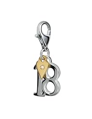 Hot Diamonds Coming of Age "18" Charm, Sterling Silver