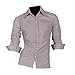 Jeansian Men's Slim Fit Long Sleeves Casual Shirts Z008
