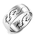 Men's Stainless Steel Ring Band Silver Dragon Hollow Openwork Polished