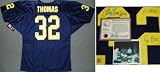 Anthony Thomas Signed Michigan Wilson Jersey w/A-Train & Go Blue Michigan Wolverines NCAA