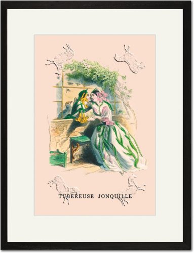 Black Framed Matted Print 17x23 - Tubereuse Jonquille